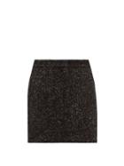 Matchesfashion.com Tibi - High Rise Wool Blend Tweed Mini Skirt - Womens - Dark Grey