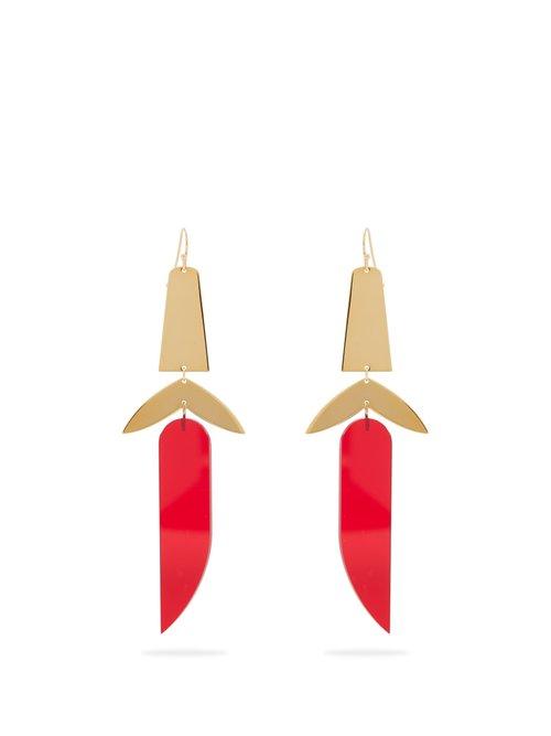 Matchesfashion.com Isabel Marant - Other Potatoes Perspex Earrings - Womens - Red