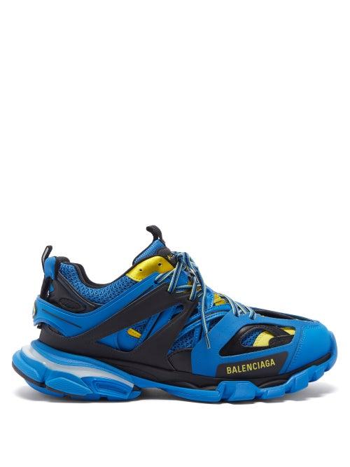 Balenciaga - Track Panelled Trainers - Mens - Blue Multi
