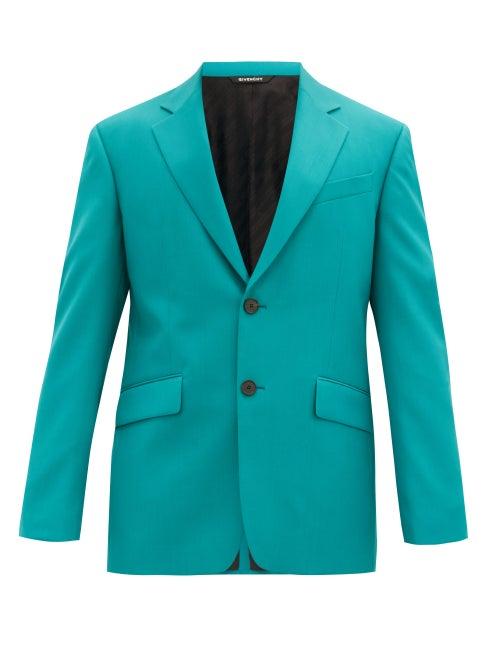 Matchesfashion.com Givenchy - Single-breasted Wool-twill Jacket - Mens - Green