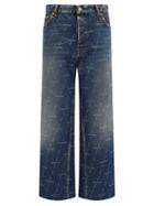 Matchesfashion.com Balenciaga - Monogram-logo Cropped Jeans - Womens - Denim