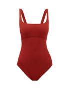 Matchesfashion.com Eres - Arnaque Square Neck Swimsuit - Womens - Red
