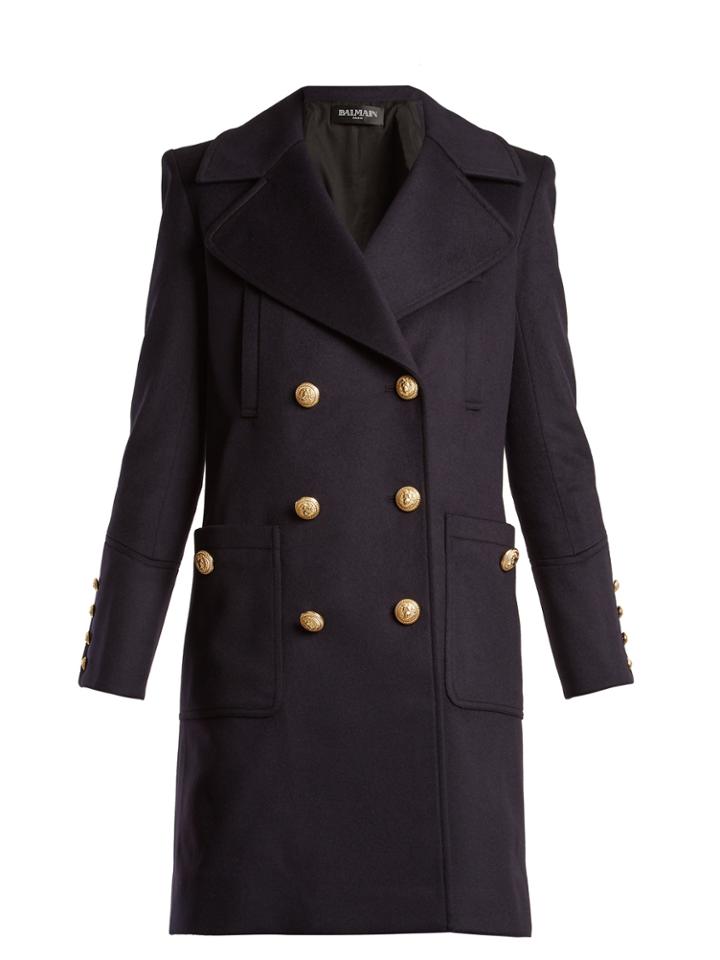 Balmain Double-breasted Wool Coat