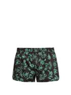 Ami Leaf-print Swim Shorts