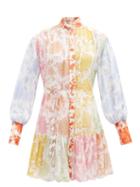 Zimmermann - Postcard Floral-print Chiffon Mini Dress - Womens - Multi