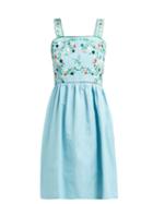 Matchesfashion.com Muzungu Sisters - Marigold Embroidered Cotton Blend Dress - Womens - Blue Multi