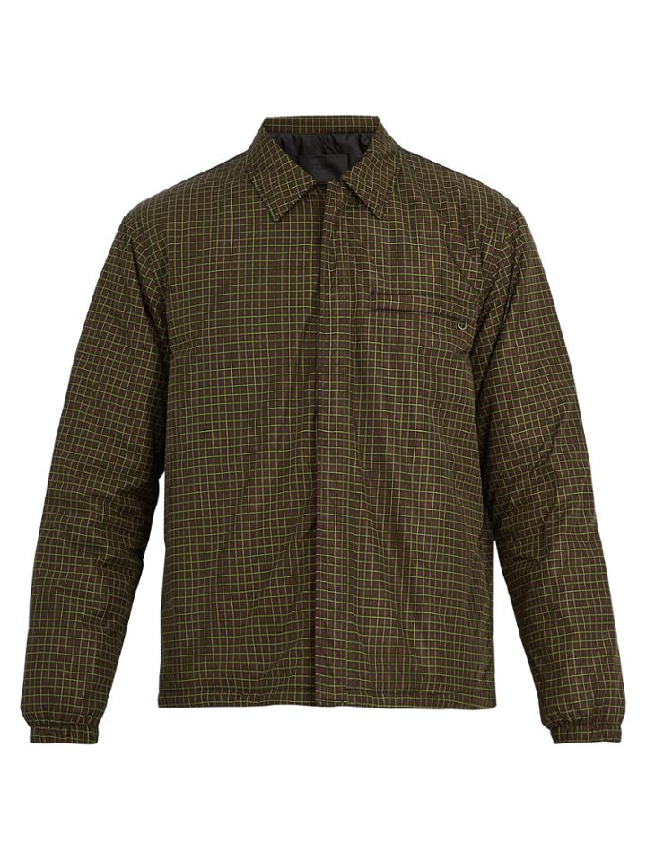Prada Point-collar Checked Shell Jacket