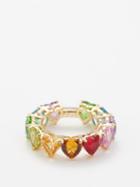 Yvonne Leon - Rainbow Heart Sapphire & 9kt Gold Ring - Womens - Gold Multi