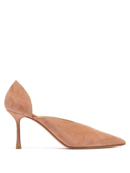 Matchesfashion.com Francesco Russo - Point-toe Suede Pumps - Womens - Beige