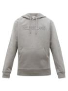 Matchesfashion.com Helmut Lang - Logo Embroidered Cotton Hooded Sweatshirt - Mens - Grey