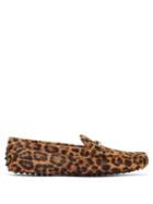 Matchesfashion.com Tod's - Gommino Leopard Print Calf Hair Loafers - Womens - Leopard