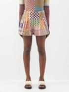 Ulla Johnson - Freda Masqu-embroidered Cotton Shorts - Womens - White Multi