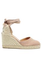Matchesfashion.com Castaer - Carina 80mm Pink Canvas W Natural Yute Espadrille - Womens - Dark Pink