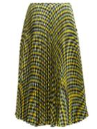 Matchesfashion.com Joseph - Abbot Pleated Diamond Print Silk Skirt - Womens - Yellow Multi