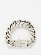 Saint Laurent - Logo-engraved Curb-chain Bracelet - Womens - Silver
