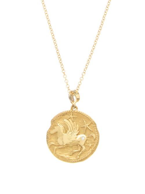 Ladies Fine Jewellery Azlee - Pegasus Diamond & 18kt Gold Necklace - Womens - Gold