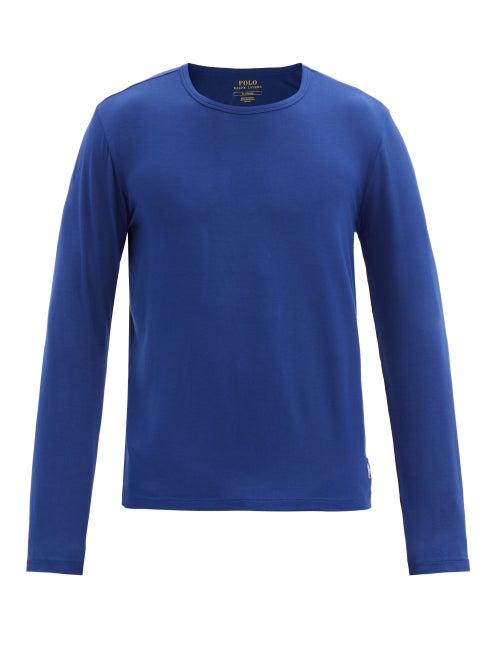 Matchesfashion.com Polo Ralph Lauren - Logo-embroidered Modal-blend Jersey Pyjama Top - Mens - Blue