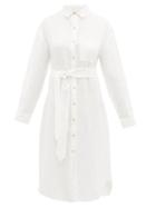 Matchesfashion.com Mara Hoffman - Sylvia Belted Linen Shirtdress - Womens - White