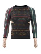 Matchesfashion.com Marine Serre - Upcycled Panelled Wool-jacquard Sweater - Womens - Brown Multi