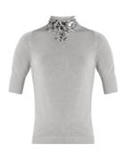 Delpozo Embellished-neck Knit Top