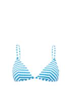Matchesfashion.com Solid & Striped - The Lulu Striped Triangular Bikini Top - Womens - Blue White