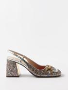 Gucci - Lovelight Glittered-leather Slingback Pumps - Womens - Multi