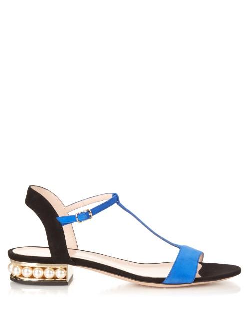 Nicholas Kirkwood Casati Pearl-heeled Suede Sandals
