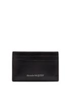 Matchesfashion.com Alexander Mcqueen - Foiled-logo Leather Cardholder - Mens - Black