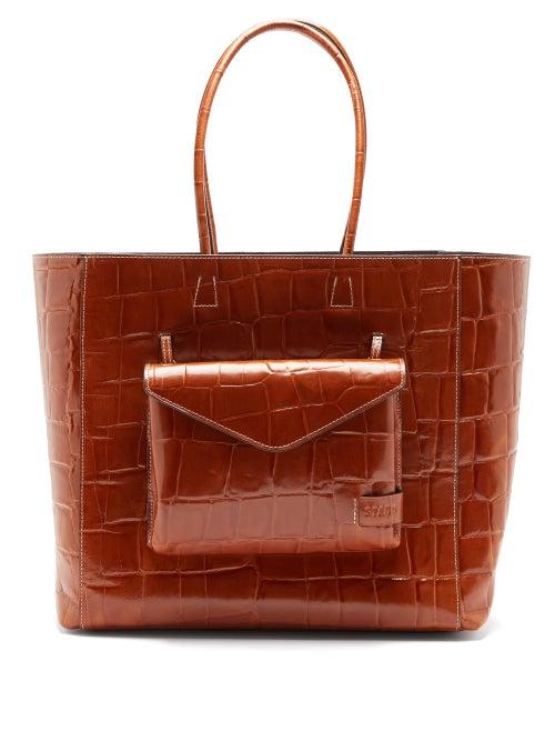 Matchesfashion.com Staud - Linda Crocodile-effect Leather Tote Bag - Womens - Tan