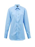 Matchesfashion.com Emma Willis - Riviera Cotton-poplin Shirt - Womens - Light Blue