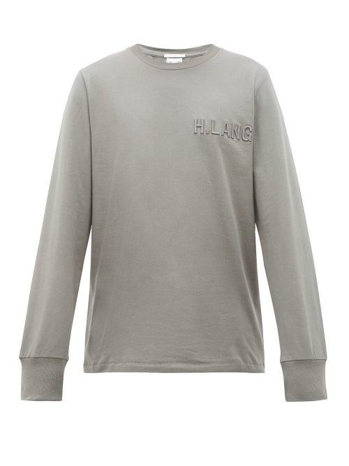 Matchesfashion.com Helmut Lang - Standard Logo Embroidered Cotton Top - Mens - Grey