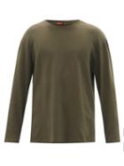 Mens Rtw Barena Venezia - Barbaro Cotton-jersey Long-sleeve T-shirt - Mens - Dark Khaki