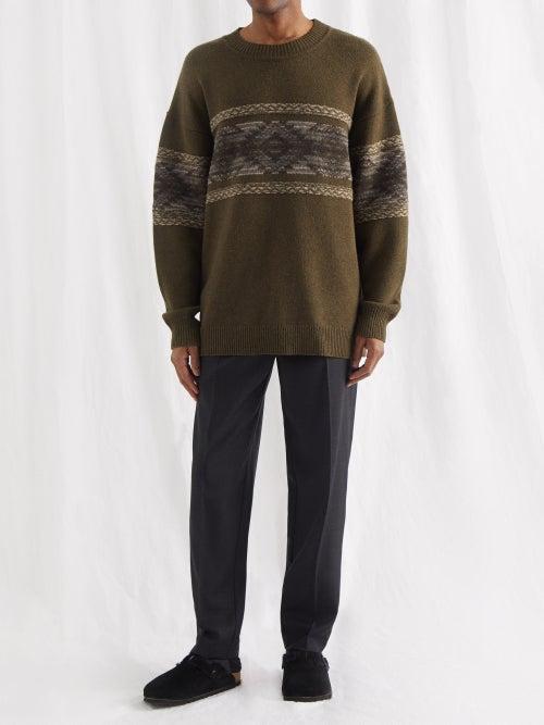 Isabel Marant - Alrick Fair-isle Sweater - Mens - Khaki