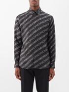 Fendi - O'lock-print Silk-twill Shirt - Mens - Black White