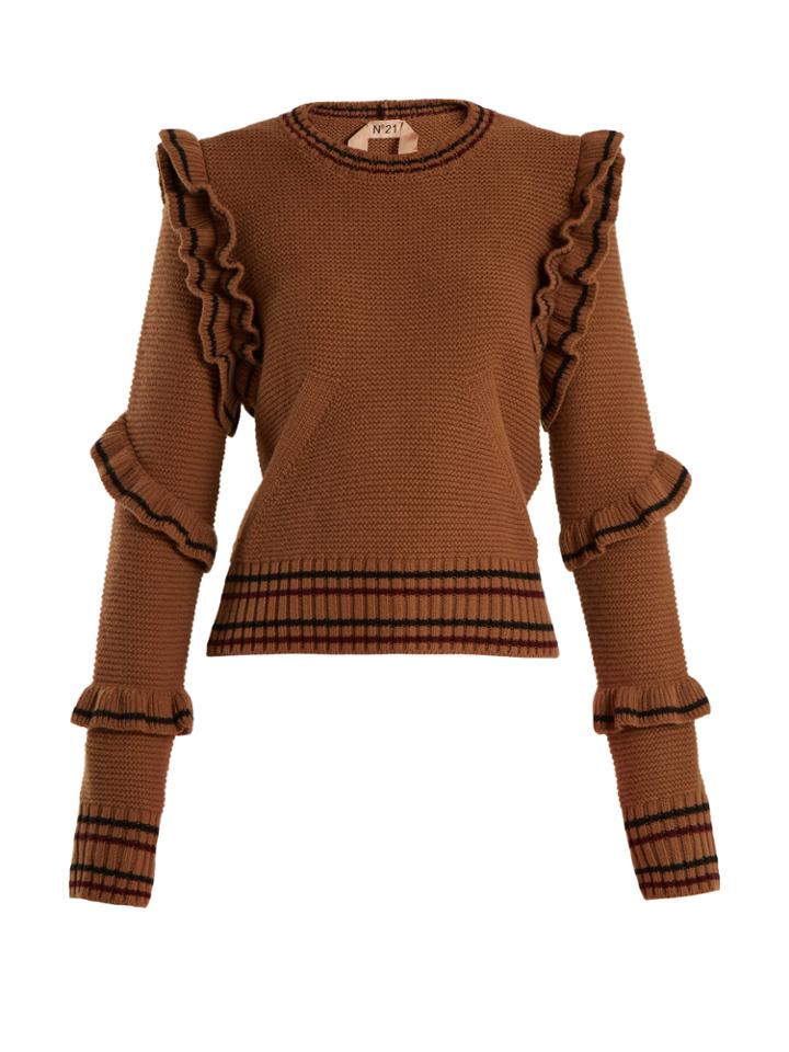 No. 21 Ruffle-trimmed Wool Sweater