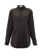 Matchesfashion.com Saint Laurent - Studded Silk Blouse - Womens - Black
