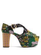 Erdem Phillipa Rose-jacquard Platform Sandals