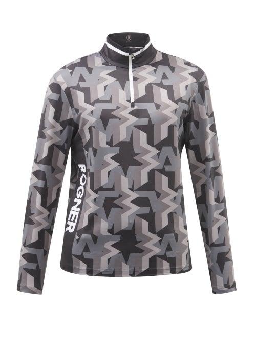 Bogner - Verti Geometric-print Jersey Mid-layer Top - Mens - Black