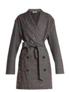 Attico Violet Double-breasted Checked Cotton Jacket