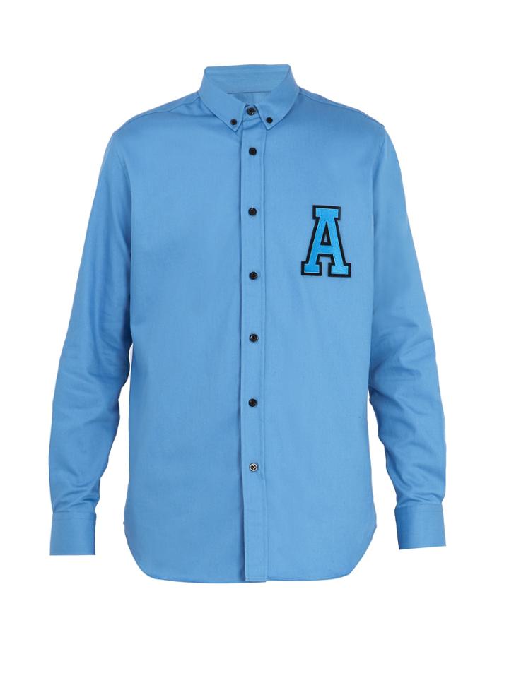 Ami A-appliqu Single-cuff Cotton Shirt