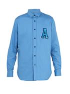 Ami A-appliqu Single-cuff Cotton Shirt