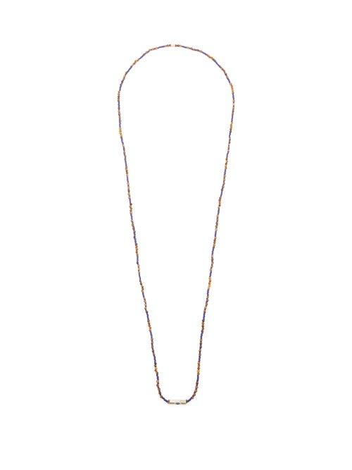 Matchesfashion.com Luis Morais - Evil Eye & Tiger's Eye 14kt Gold-plated Necklace - Mens - Brown Multi