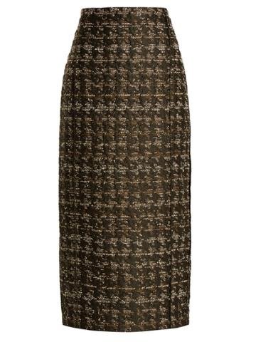 Carl Kapp Forest Hound's-tooth Pencil Skirt