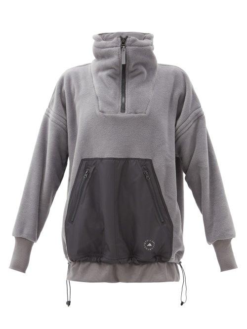Matchesfashion.com Adidas By Stella Mccartney - Technical-pocket Fleece Hooded Sweatshirt - Womens - Grey