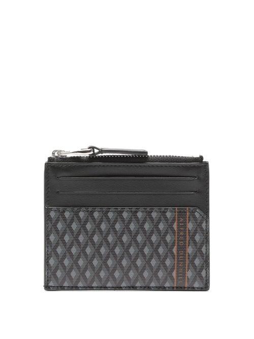 Matchesfashion.com Dunhill - Engine Turn Zipped Leather Cardholder - Mens - Grey