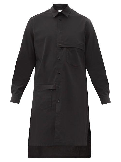 Matchesfashion.com Y-3 - Elongated Cotton-blend Shirt - Mens - Black