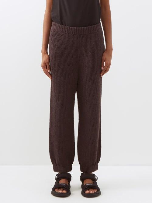 Raey - Cotton-blend Yarn And Stitch Track Pants - Womens - Brown