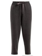 Matchesfashion.com Allude - Ribbon Drawstring Cropped Trousers - Womens - Grey