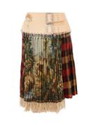 Matchesfashion.com Chopova Lowena - Tartan Recycled Tapestry Skirt - Womens - Green Multi