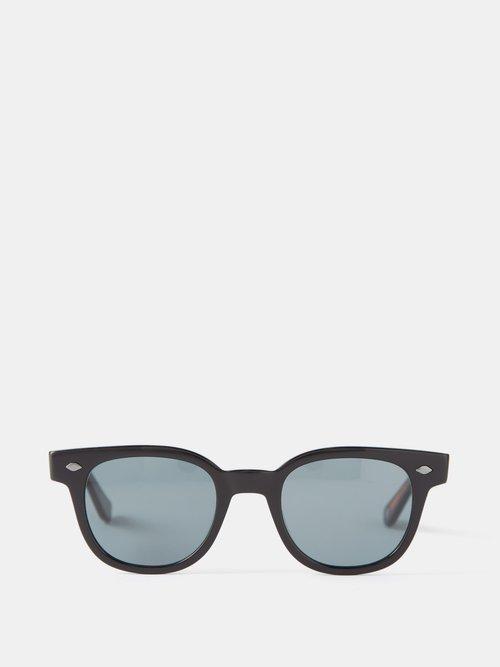 Garrett Leight - Canter D-frame Acetate Sunglasses - Mens - Black Blue